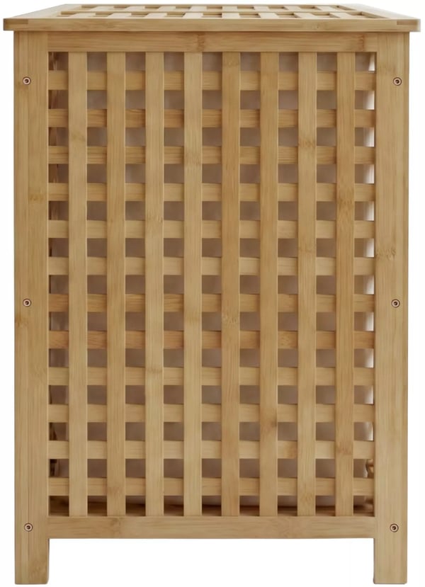 Dorothea Bambu Pyykkikori Natural Wood 2 pussia 95L Pesutupa Kylpyhuoneen Sisustus