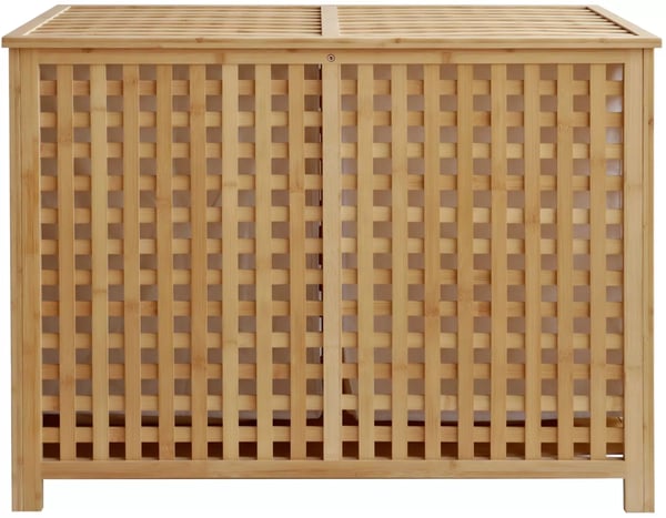 Dorothea Bambu Pyykkikori Natural Wood 2 pussia 95L Pesutupa Kylpyhuoneen Sisustus