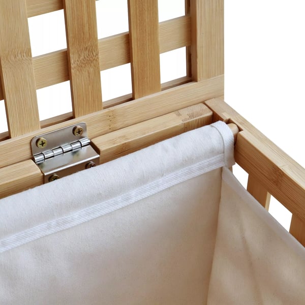 Dorothea Bambu Pyykkikori Natural Wood 2 pussia 95L Pesutupa Kylpyhuoneen Sisustus