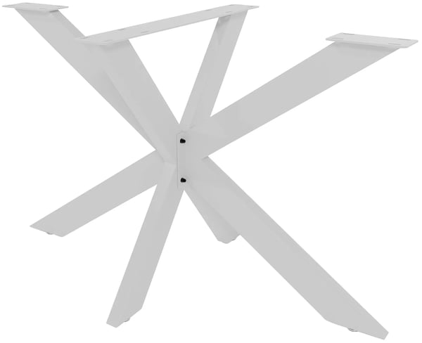 Bordben i metal med gulvbeskyttere - Hvid, 120x68x71 cm