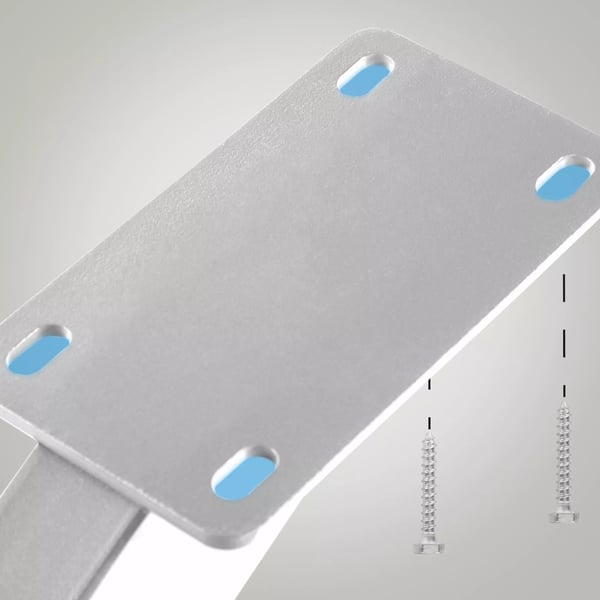 Bordben i metal med gulvbeskyttere - Hvid, 120x68x71 cm