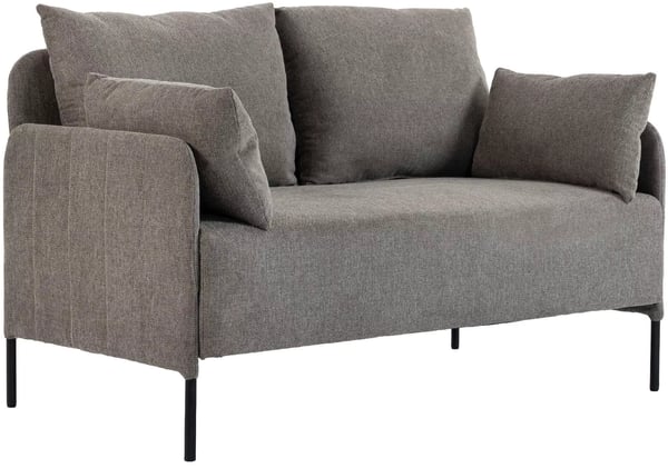 Ziden Taupe 2-personers stofsofa med høj bæreevne 300 kg, metalben, bølgeaffjedring og skumtæthed 28 kg/m³ hynder