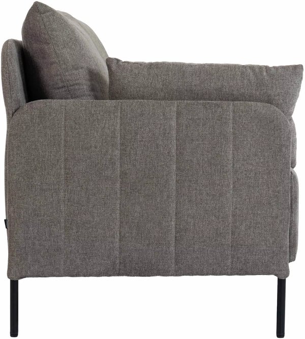 Ziden Taupe 2-personers stofsofa med høj bæreevne 300 kg, metalben, bølgeaffjedring og skumtæthed 28 kg/m³ hynder