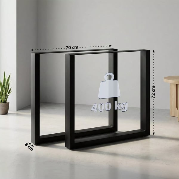 2 kpl Pöydänjalat Ilkan, 70 cm