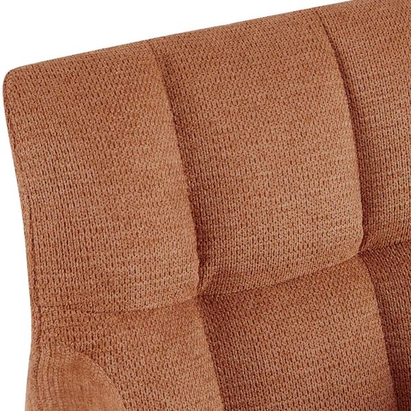 Jonah Orange stofspisebordsstol med matsort metal drejefod