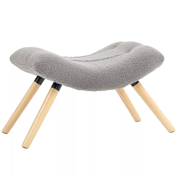 HOMCOM Siddepuf i Lysegrå Polyester, Puf til stue/soveværelse, 67 x 45 x 38 cm, op til 120 kg