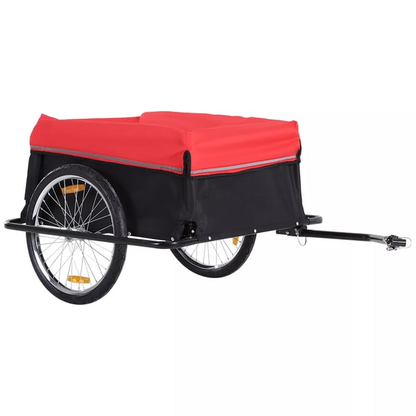 Cykelanhænger 40kg 600D Oxford Stål Grøn/Beige/Hvid