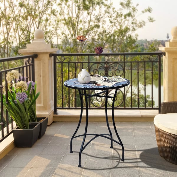 Outsunny® havebord altanbord rund Ø60 x H71 cm