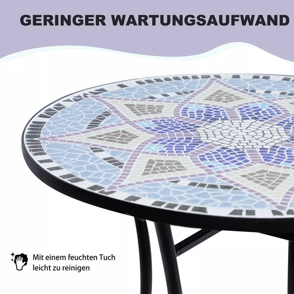 Outsunny® havebord altanbord rund Ø60 x H71 cm