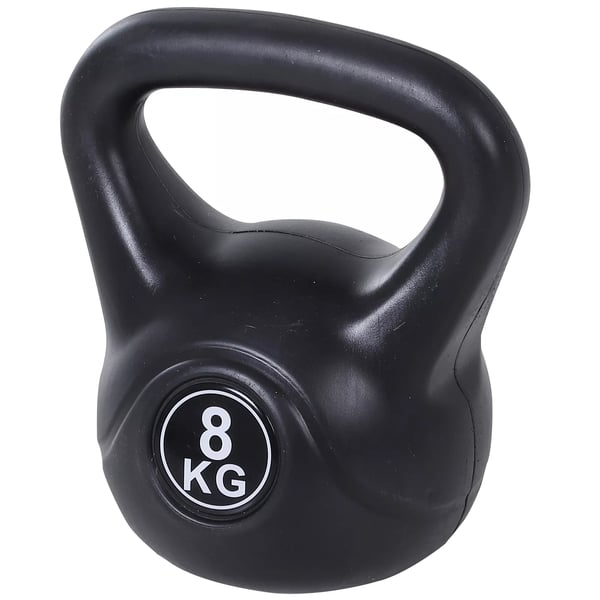 HOMCOM Kettlebell 8 kg vikt-hantel fylld med sand för nybörjare svart
