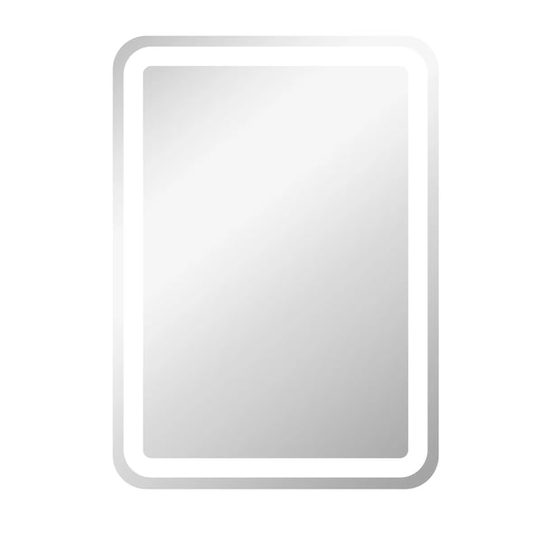 kleankin Badeværelsesspejl 50x70 cm LED med touch-kontakt og anti-dug, sølv/hærdet glas
