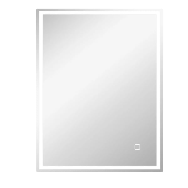 Badeværelsesspejl 90x70 cm med LED-lys, Dugfri, Berøringskontakt, Hukommelsesfunktion, 3 Lysfarver, Sølv Hartglas Badeværelsesspejl 90x70 cm med LED-lys, Dugfri, Berøringskontakt, Hukommelsesfunktion, 3 Lysfarver, Sølv Hartglas