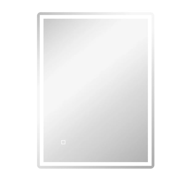 HOMCOM LED-spejl til badeværelse med lys og dugfrit glas, 80x60 cm, sølv.