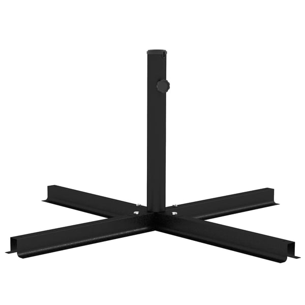 Outsunny Parasollfot 4 kg Kryckställning för stångdiameter Ø38 till 48 mm Hängparasoll, Svart 100 x 100 x 75 cm