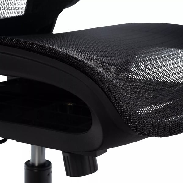 Ergonomisk kontorstol Kaylee - Sort, Plast, Metalstel, Netryglæn, Justerbar Nakkestøtte & Armlæn