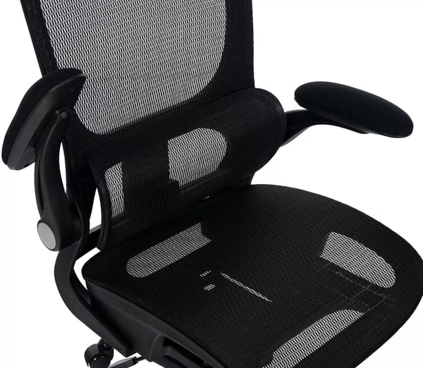 Ergonomisk kontorstol Kaylee - Sort, Plast, Metalstel, Netryglæn, Justerbar Nakkestøtte & Armlæn