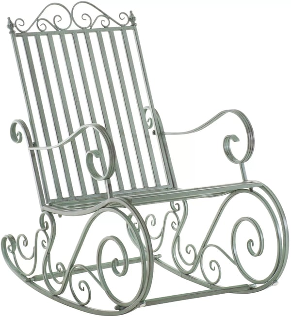 Smilla Antik Grøn Gyngestol i Metal til Have, Terrasse eller Indendørs Brug