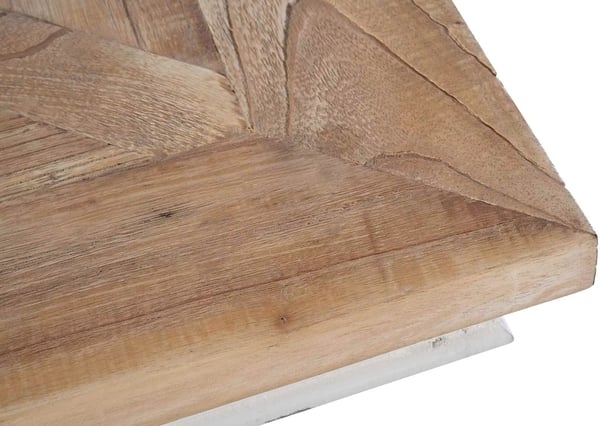 Grasby Træ Bistro Bord i Natur/Hvid - Rektangulært Shabby Chic Spisebord