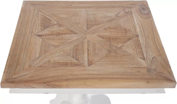 Grasby Træ Bistro Bord i Natur/Hvid - Rektangulært Shabby Chic Spisebord