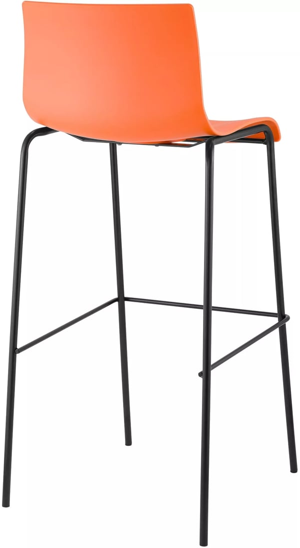 Sæt med 2 Hover barstole i plast med sort 4-bens stel