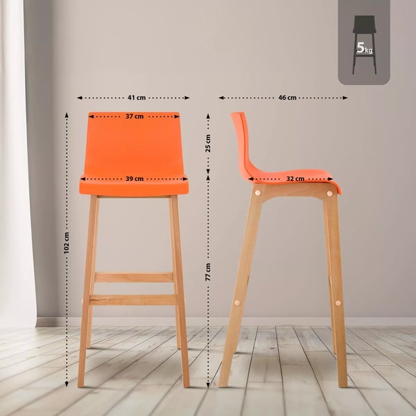 Sæt med 2 Hoover Barstole Natura
