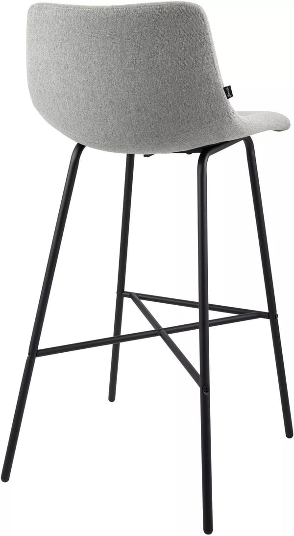 Altona grå stof barstol med metalramme