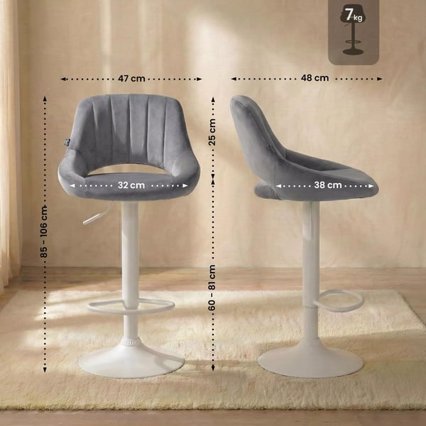 Milet tummanharmaat samettiset baarituolit, 2 kpl