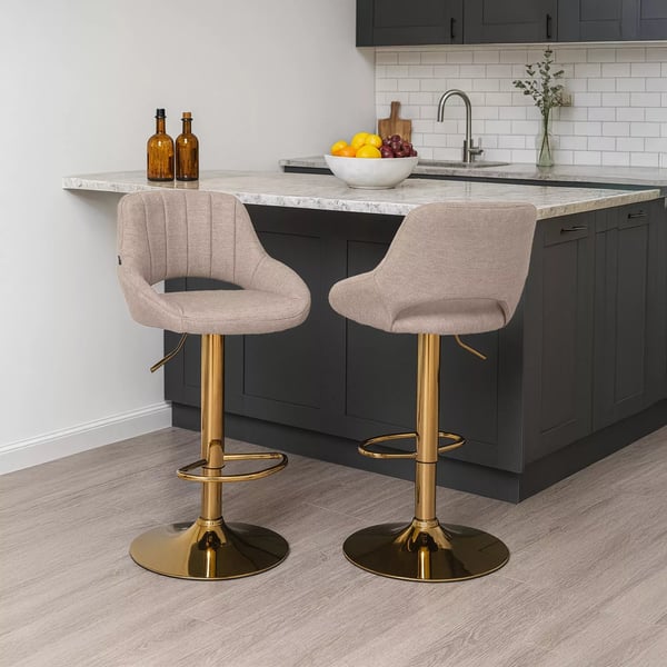 Milet Barstol Stof Guld