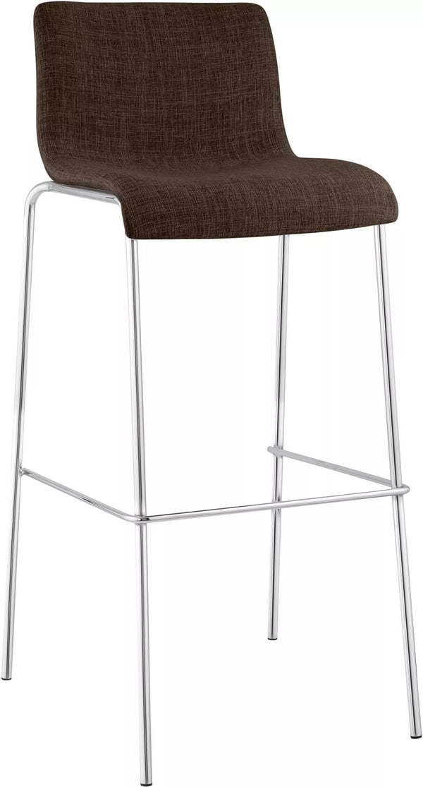 Hoover Barstol i Tyg med Vadderad Sits och Metallram i Brun - 76cm Sitthöjd