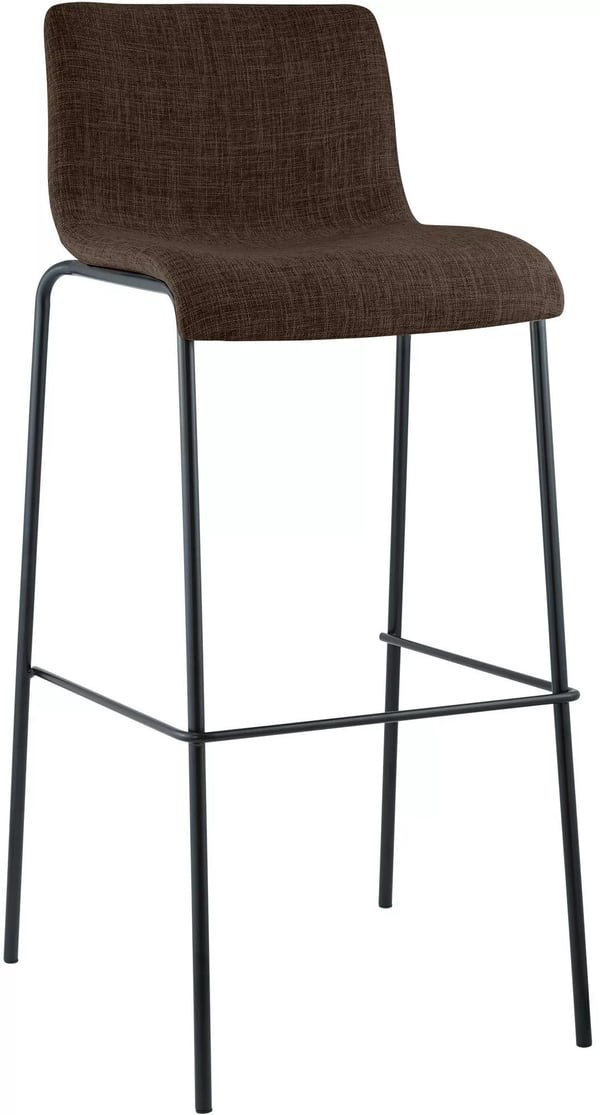 Hoover Barstol i Tyg, 4-bens Metallbas, Brun, 76cm Sitthöjd