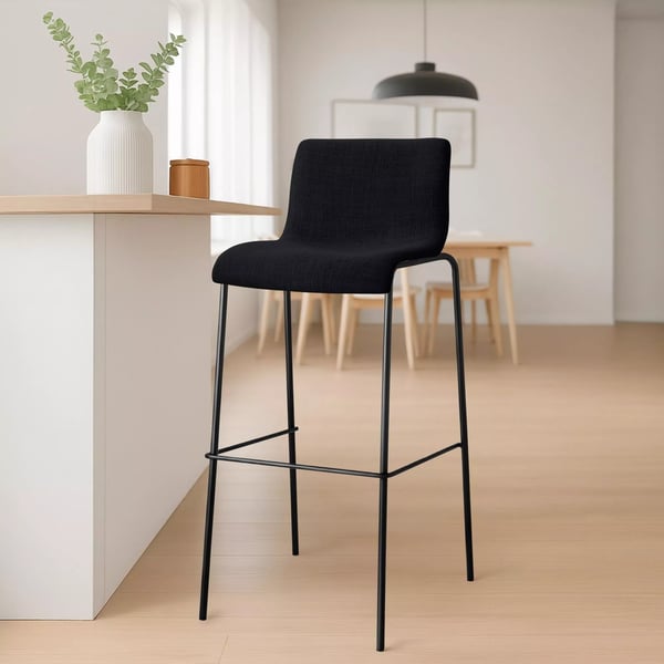 Hoover baarijakkara, musta kangasistuin, metallirunko, 76cm istuinkorkeus