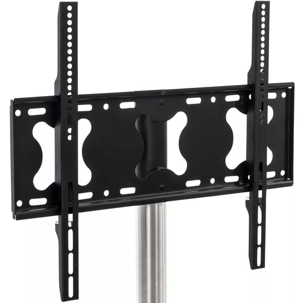 Moderne TV-bord i metal, rustfrit stålfinish, kompatibel med 55-75 tommer TV, nem montering