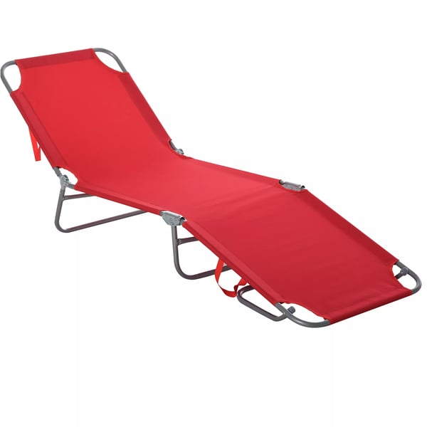 Outsunny foldbar solvogn med justerbart ryglæn i metal og polyester, rød