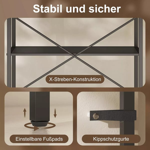HOMCOM Reol m. 5 Niveauer – Sort Metal – 60x30x170,5 cm