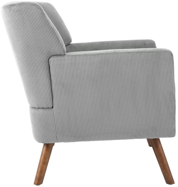 Harmaa Kioni nojatuoli, Cord-pintainen, puuräkki