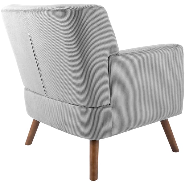 Harmaa Kioni nojatuoli, Cord-pintainen, puuräkki