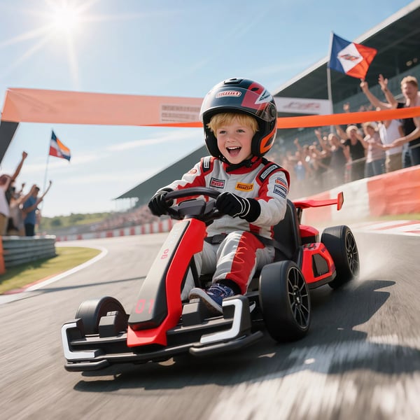Elektrisk Gokart til Børn 24V-50kg, Rød/Sort - 6-12 År