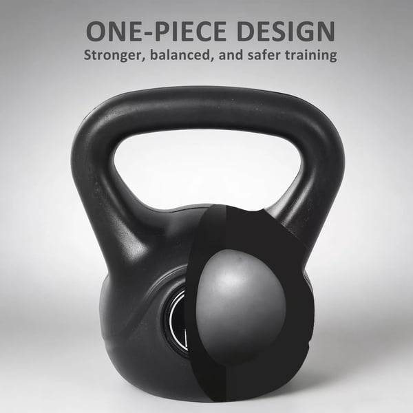 HOMCOM Kettlebell 8 kg vægt-håndvægt fyldt med sand til begyndere sort