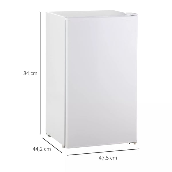 Kylskp Mini, 91L, Frys, Justerbar Hylla, Tyst, Kompakt, Stl/Plast, Vit