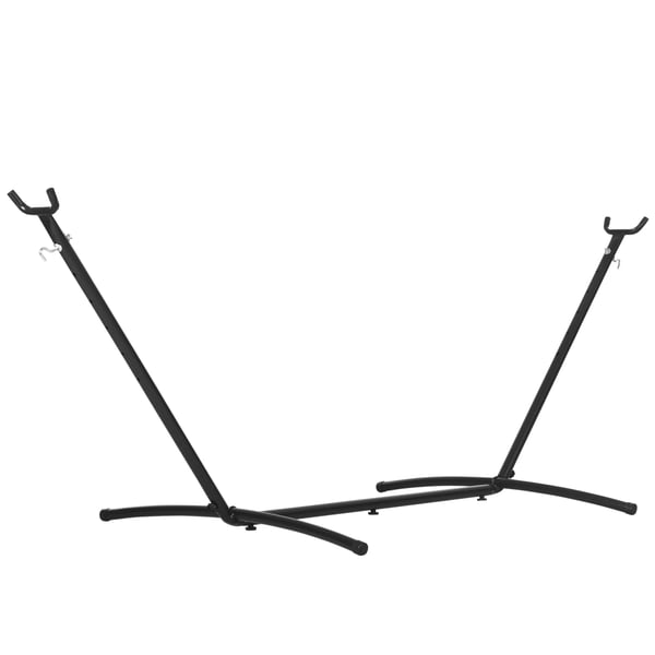 Outsunny Hængekøjestativ til hængekøje Stativ med kroge til have og strand Metal 280 x 120 x 110 cm op til 120 kg