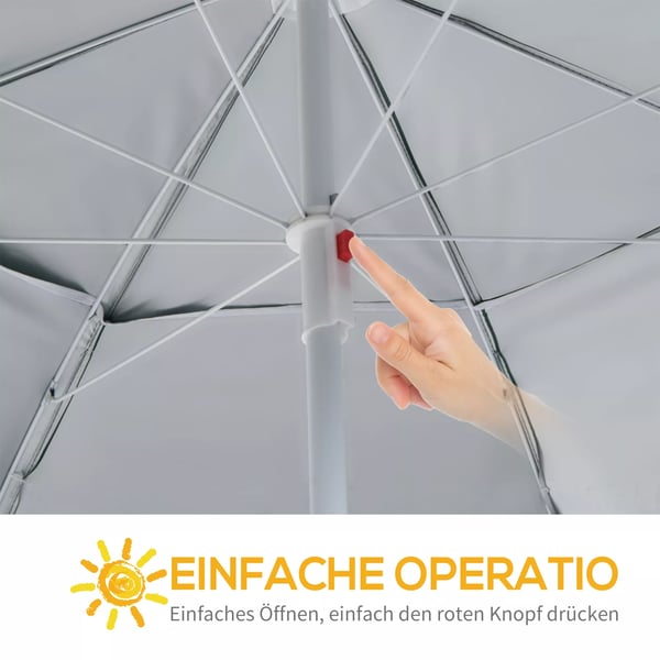 Outsunny 2-in-1 aurinkovarjo, rantavarjo, tuulisuoja ja rantateltta, tummanvihreä, Φ210xK222cm