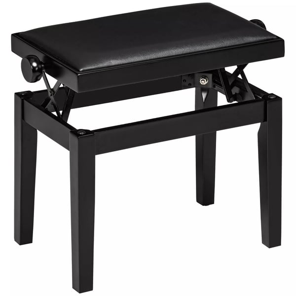 HOMCOM Säädettävä pianojakkara keinonahkaa, musta - 63 x 33 x 45-56 cm