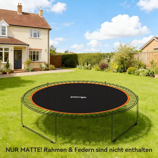 Soozier trampolinspringmåtte, Ø323 cm, orange, 120 kg max belastning, til 3,66 m trampolin inkl. fjederinstallationsværktøj