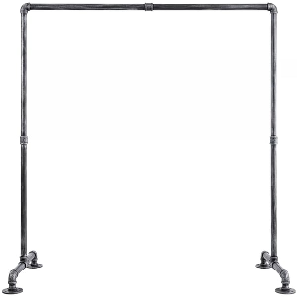 Jersey Industriel Metal Tøjstativ med Tøjstang - Sølv, 55x150x150 cm