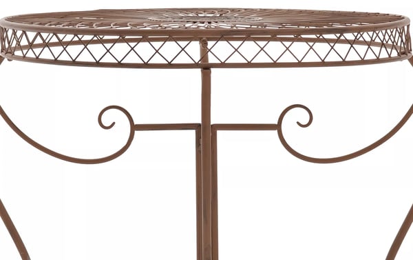 Sheela antiikkipruskea metallinen puutarhap?yt? 69cm