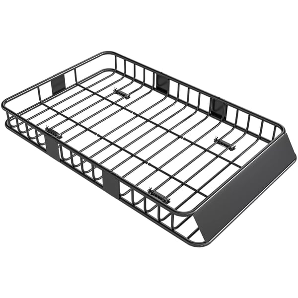 HOMCOM Tagboks Bil Justerbar Længde, Universal Tagbøjle, Bagageboks Metal, Sort, 162x99x16cm