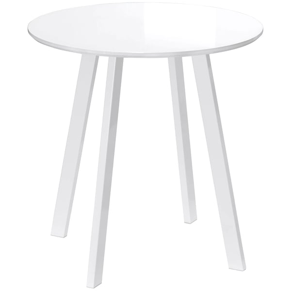 HOMCOM Spisebord: Rundt køkkenbord med skrå hvide metalben, 72x75cm