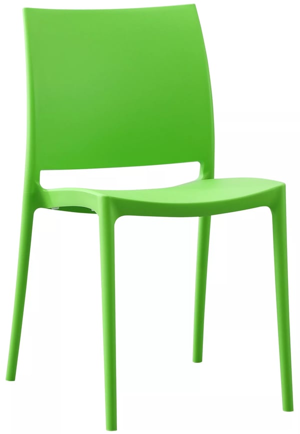 Meton Stabelbar Havestol - Grøn Plast, UV-resistent, Vejrbestandig, Ergonomisk, Indendørs/Udendørs