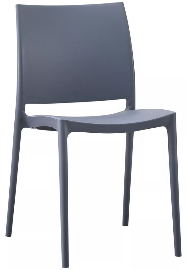 Meton Grå Stabelbar Havestol i Plast - Vejrbestandig, UV-bestandig, Ergonomisk Komfort, Gulvbeskyttere