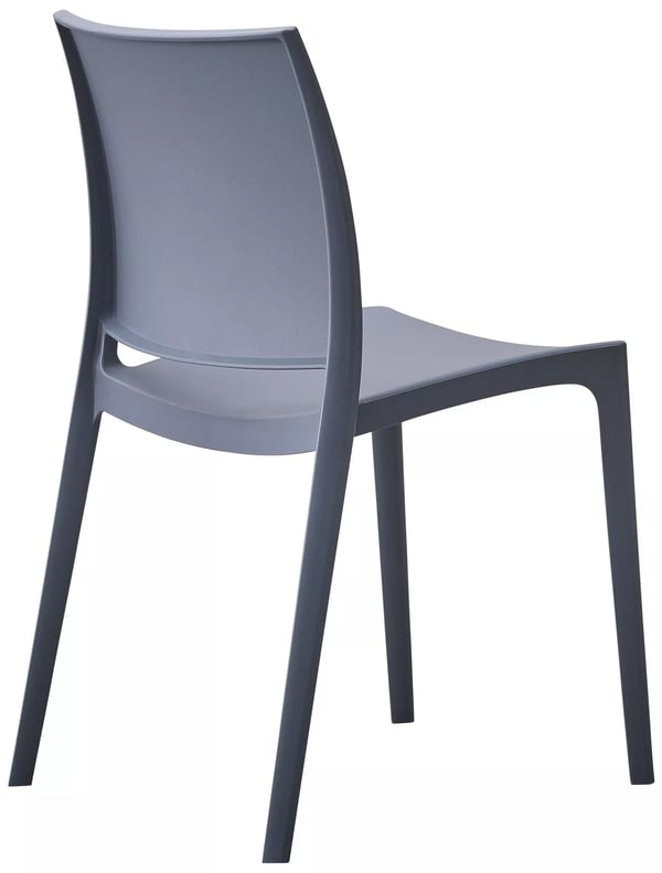 Meton Grå Stabelbar Havestol i Plast - Vejrbestandig, UV-bestandig, Ergonomisk Komfort, Gulvbeskyttere